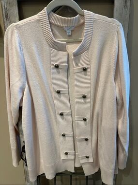 J. Jill Soft Blush Pink Open-Front Cardigan Sweater